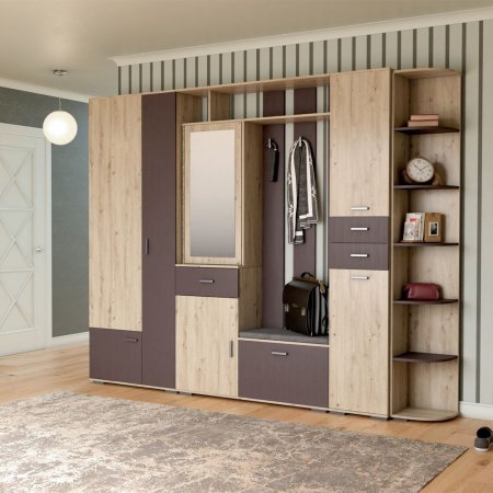 Индиго тумба для обуви (Дуб Бонифаций/Вольфрам)