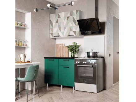 Кухня Ева (Зеленый лес/Черный янтарь)