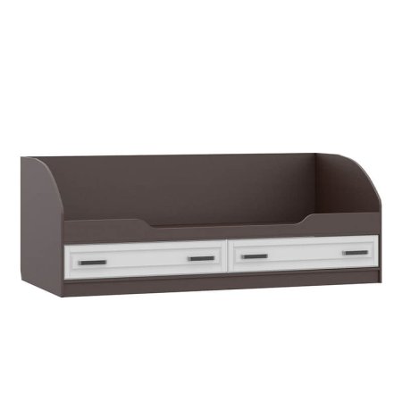 Венеция-1 Секция-22 Кровать 90х200 с ящиками (Венге/Белый)