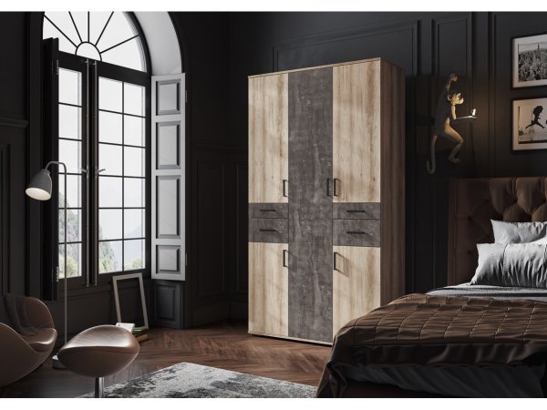 Шкаф Нельсон ШК 02 (Железный камень/дуб каньон)