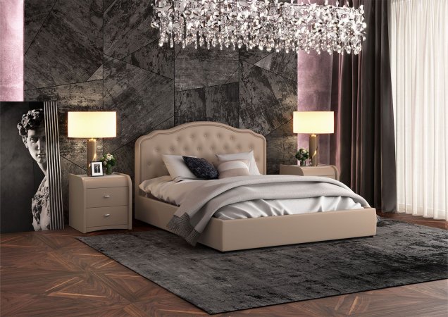 Селин кровать 160х200 + металлокаркас + подъемный механизм (Бежевый)