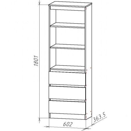 Ницца-4 стеллаж ЦРК.НЦ.04 (Белый)