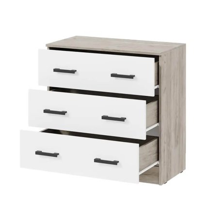 Ронда комод КМ-02 (Дуб крафт серый/белый)