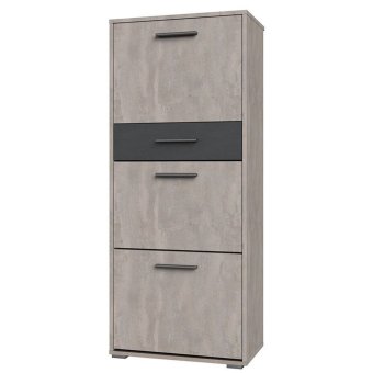 Астрид прихожая тумба для обуви индиго (Бетонный камень/ Металл Бруклин)