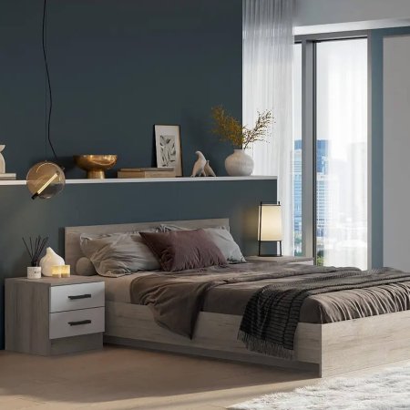 Ронда тумба прикроватная ТБ (Дуб крафт серый/белый)