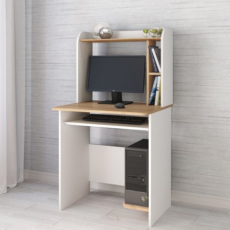 Компьютерный стол Грета 1 (Крафт золотой/Белый)