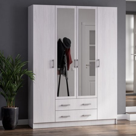 Шкаф 4 ств Квадро (Анкор белый)