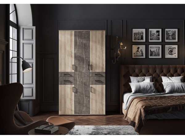 Шкаф Нельсон ШК 02 (Железный камень/дуб каньон)