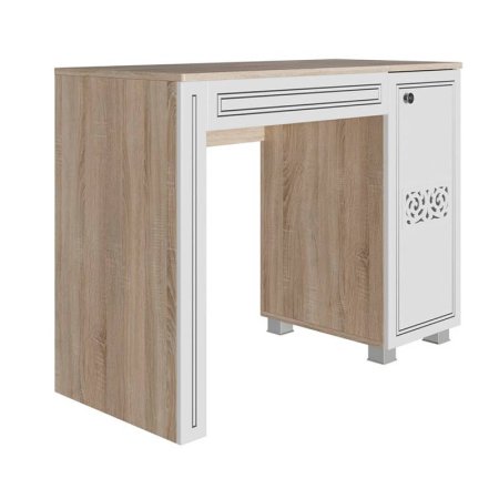 Мадлен стол туалетный (Сонома / матовая Ясень белый Эмаль Ф/п - Серебро)