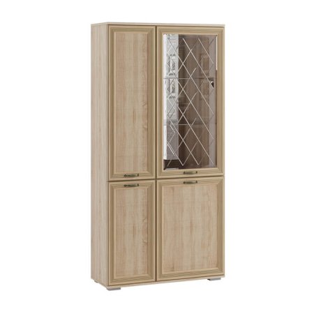 Ливорно шкаф с полками и витриной ЛШ-6 (Дуб сонома)