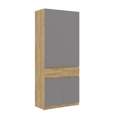 Бостон шкаф ШК-002 2 ств. (Дуб крафт золотой/Шифер серый)