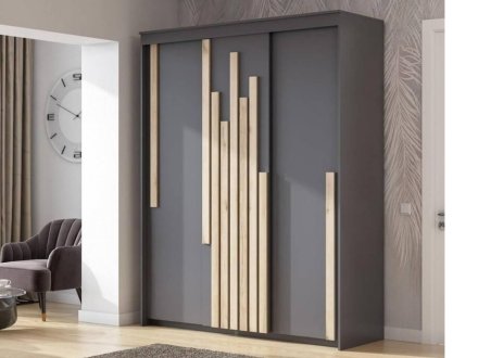 Диего-2 шкаф-купе 3 ств (Графит/делано светл)