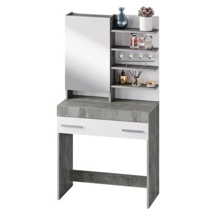 Инстайл стол косметический СТ-01 (бетон/белый)