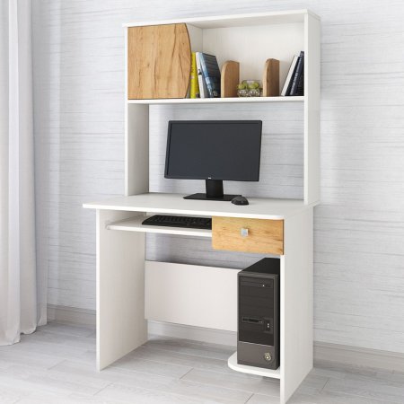 Компьютерный стол Грета 4 (Крафт золотой/Белый)