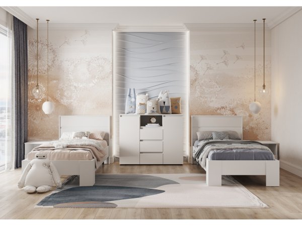 Хелен кровать КР 01 90х200 с ламелями (Белый)