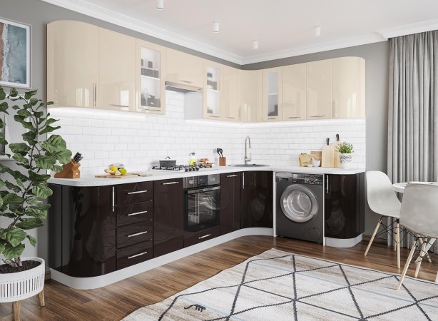 Модульная кухня Танго (Ваниль / горький шоколад)