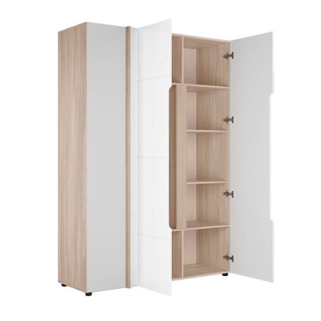 Палермо-3 шкаф угловой 90град. ШК-012 (Шимо светлый / глянцевая Белый)