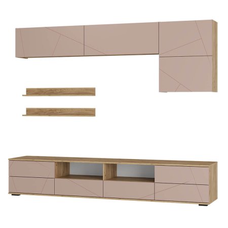 Гостиная Камелия ГС-01 (Крафт/Шарли пинк)