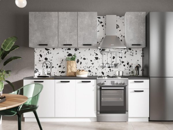 Кухня Ника Нео 1,8м (Ателье светлый/Белый)