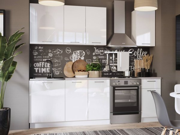 Кухня Ника Глосс 1,8м (Белый глянец)