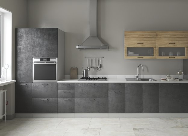 Модульная кухня Лофт (Бетон темный)