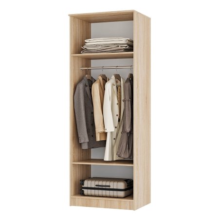 Сакура шкаф пл.бельевой 2 ств. + ЗЕРКАЛО (Сонома/Белый)