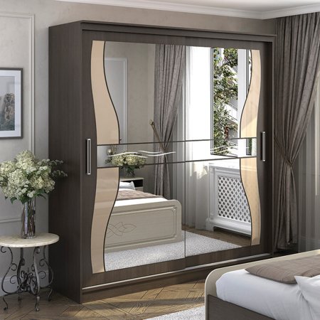 Шкаф-купе Олимп 1 зеркало,лакобель (Венге - снято с производства)