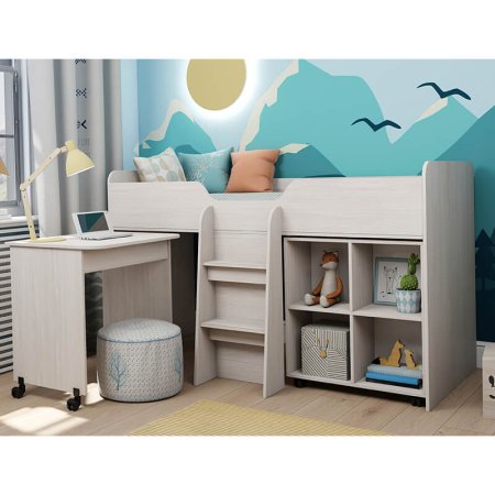 Кровать Каприз 14 80х180 двухъярусная без рисунка (ясень анкор белый) ЦРК.КПР.14