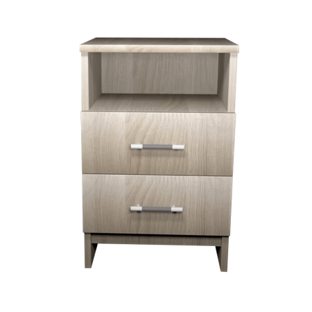 Тумба прикроватная №2 (2 ящика) (новые нап) (Шимо светлый)