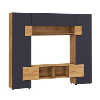 Стенка Ривьера (Крафт золотой/матовый Графит Софт)