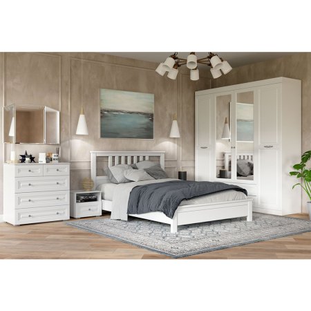 Олимп (ЛАК) спальный гарнитур  стол туалетный (макияжный) (белый/белый)