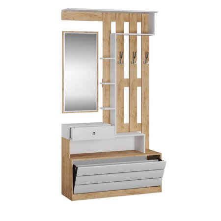 Ямайка прихожая центральная секция ЯПЦС-1 (Крафт золотой/Белый)