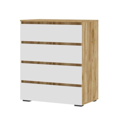 Хелен комод КМ 02 4 ящика 802 (Крафт золотой/Белый)