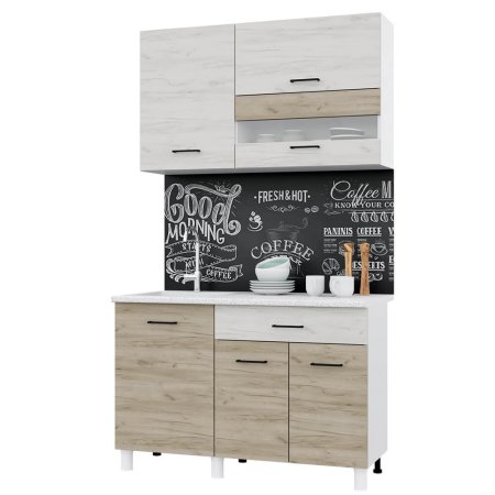 Кухня Тренд Trend 1200 ЛДСП (Крафт белый / крафт серый)