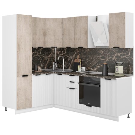 Модульная кухня Норд Line (Софт даймонд/камень беж)