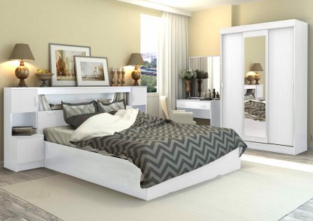 Спальный гарнитур Бася (Белый)
