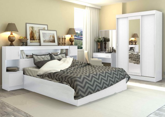 Спальный гарнитур Бася (Белый)