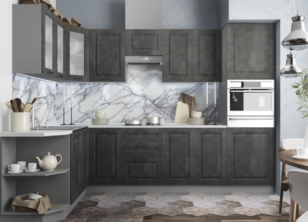 Модульная кухня Капри (Камень темный)