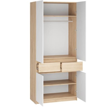 Стоуби шкаф ШК-1000 (Дуб Крафт Золотой/Белый Глянец)