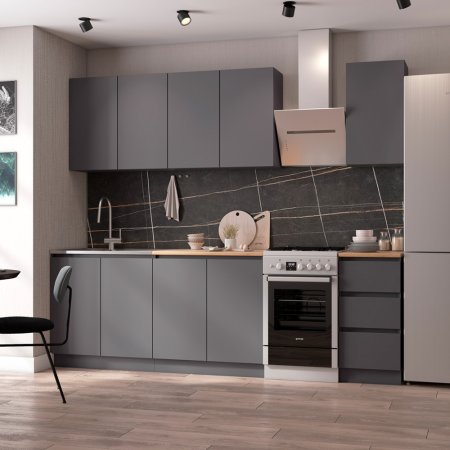 Кухня Мори 2,0м (Графит)