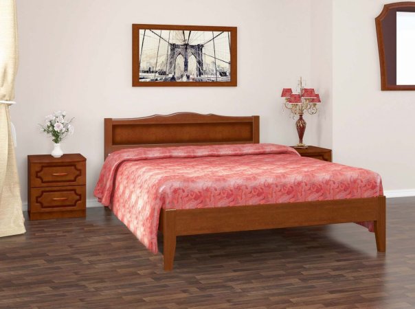 Карина-7 кровать 140х200 + металлокаркас + ножки (Орех)