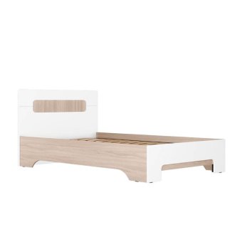 Палермо-3 кровать 160х200 с ортопедическим основанием КР-004 (ясень шимо светлый / глянцевая Белый)