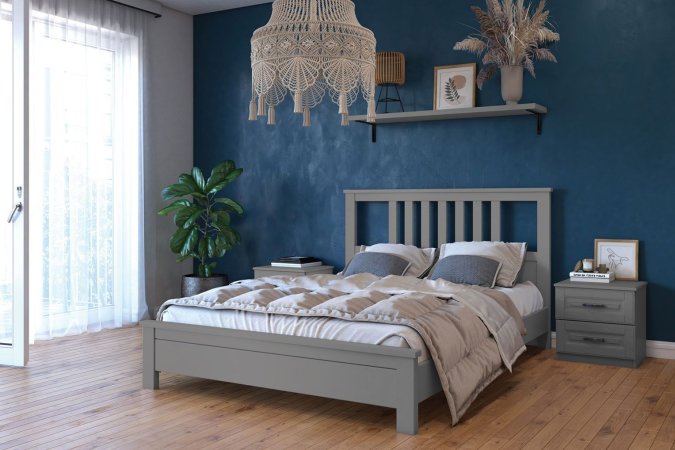 Лаура кровать 140х200 + металлокаркас + ножки (Антрацит)