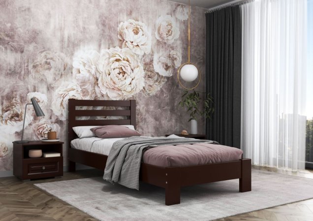 Вероника кровать 90х200 + металлокаркас + комплект ножек (Орех)