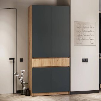 Стоуби шкаф ШК-1000 (дуб крафт золотой/серый графит)