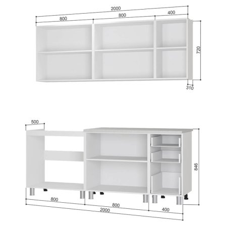 Кухня Рио (Белый/F02)
