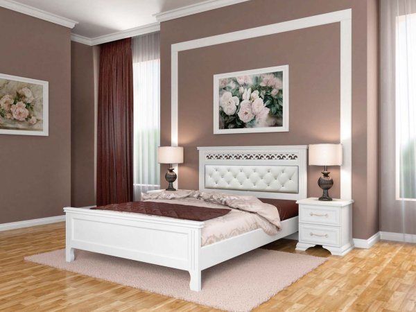 Грация кровать 160х200 + металлокаркас + ножки (Белый античный)