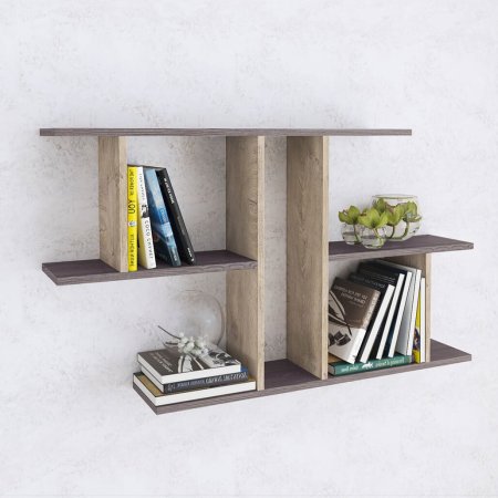 Полка навесная ПН-4 (дуб эндгрейн/анкор темный)