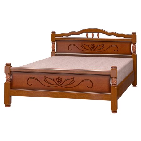 Карина-5 кровать 160х200 + металлокаркас + ножки (Орех)