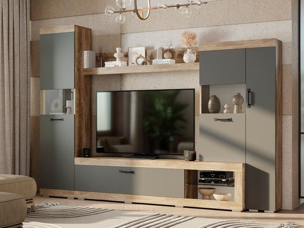 Гостиная Тесла ГС-01 (дуб каньон/графит)